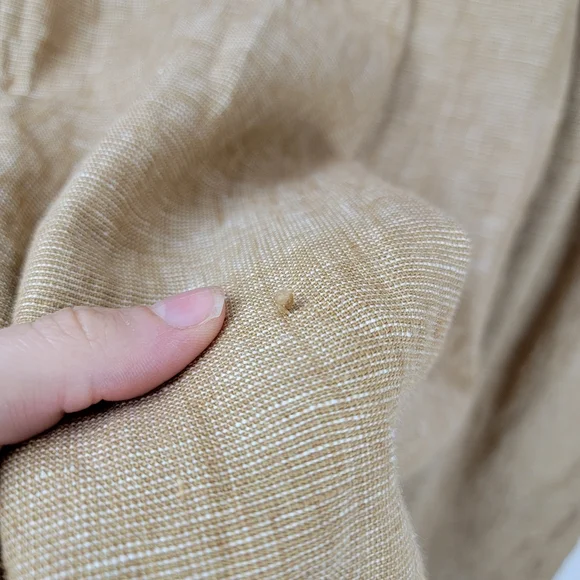 Posse Nancy Trouser in Walnut Linen Pleated Straight Wide Leg Tan Small - Picture 12 of 13